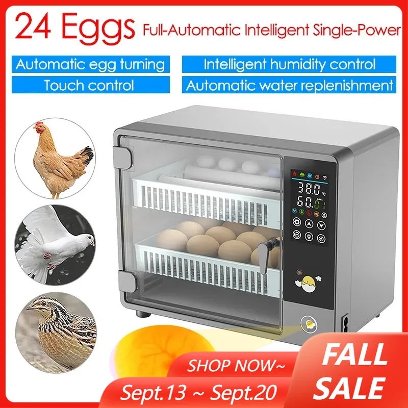 Quail Egg Incubator - 24 Eggs Incubator Fully Automatic Turning