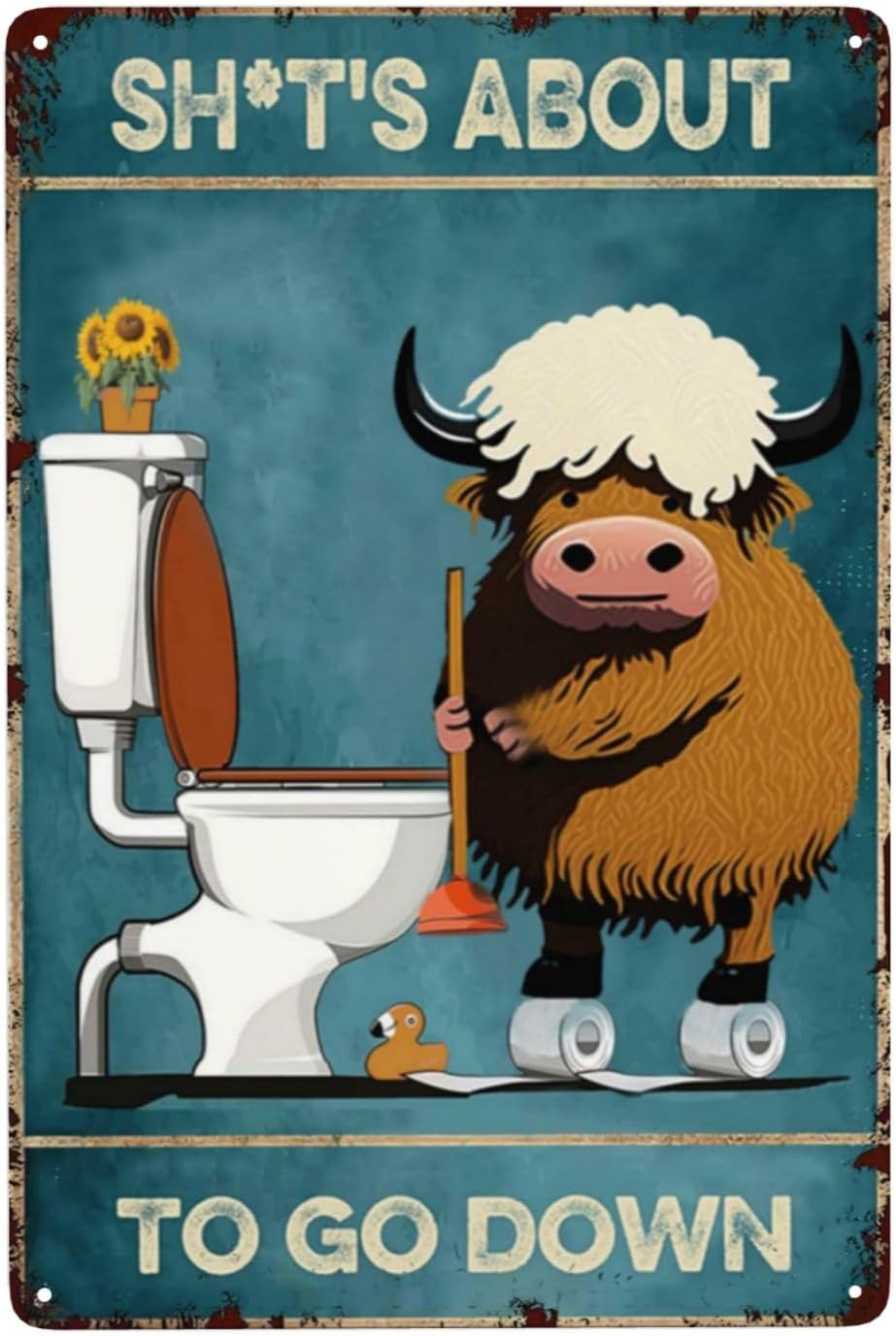 Farmhouse Cow Metal Poster 8X1 - Agriculture Farm House 评论和价格