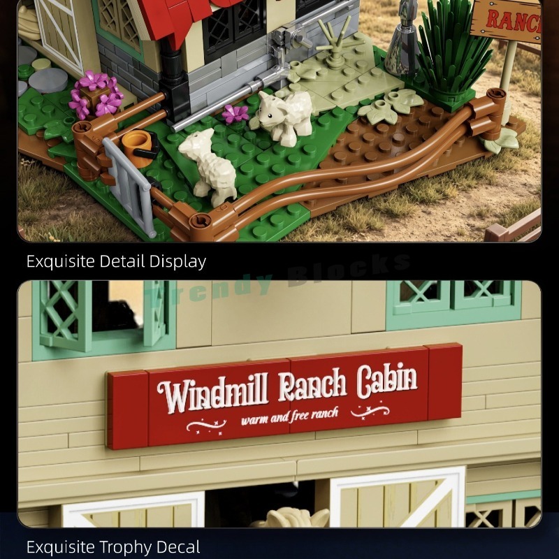 1359PCS Western Windmill Ranch - Agriculture Farm House 评论和价格