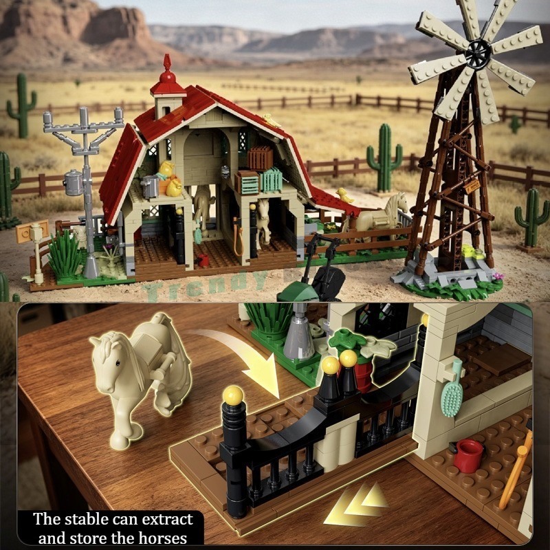 1359PCS Western Windmill Ranch - Agriculture Farm House 评论和价格